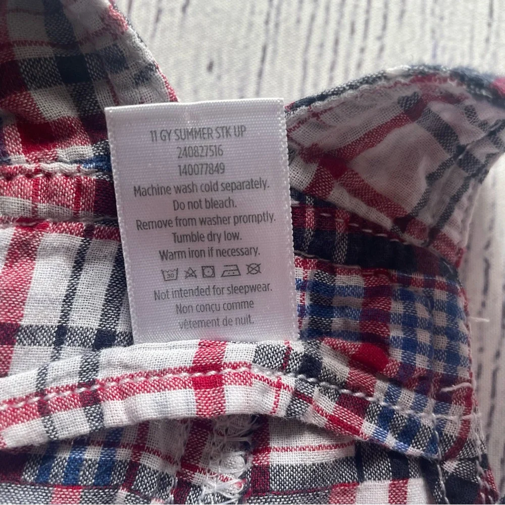 Gymboree Patchwork Plaid Shortall Size 3-6 months